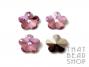Pink Silver Backed 13.5mm Crystal Flower Charm - 4 Pack